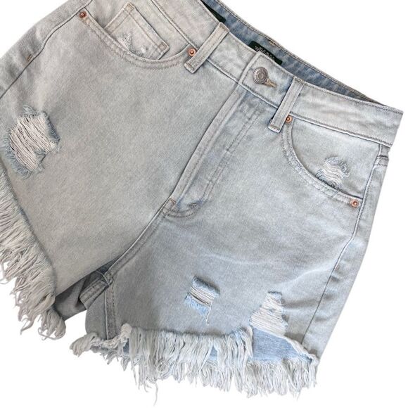 Wild Fable highest rise frayed Distressed Light Blue Denim Shorts Size 0 - Picture 5 of 13